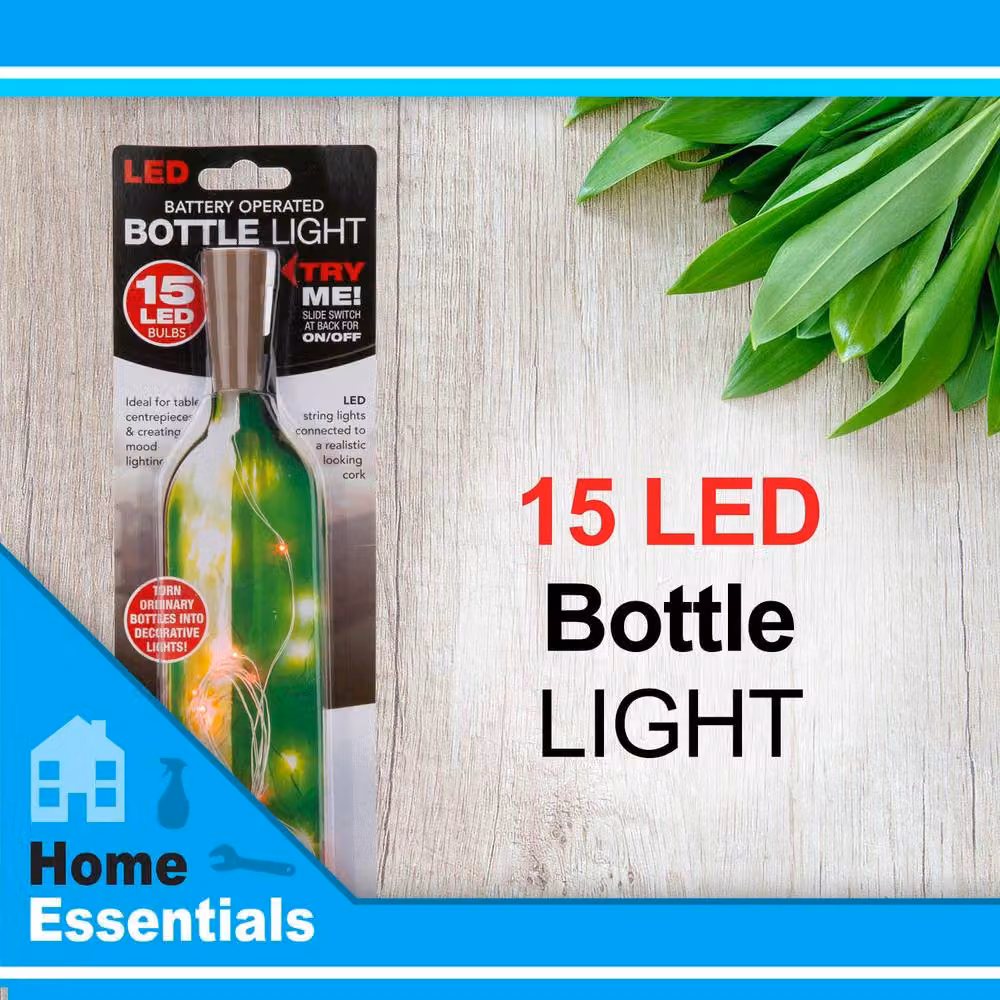VFM e-Store Red Mini LED Bottle Lights with 15 Battery Operated LEDs and Cork Stopper – 2