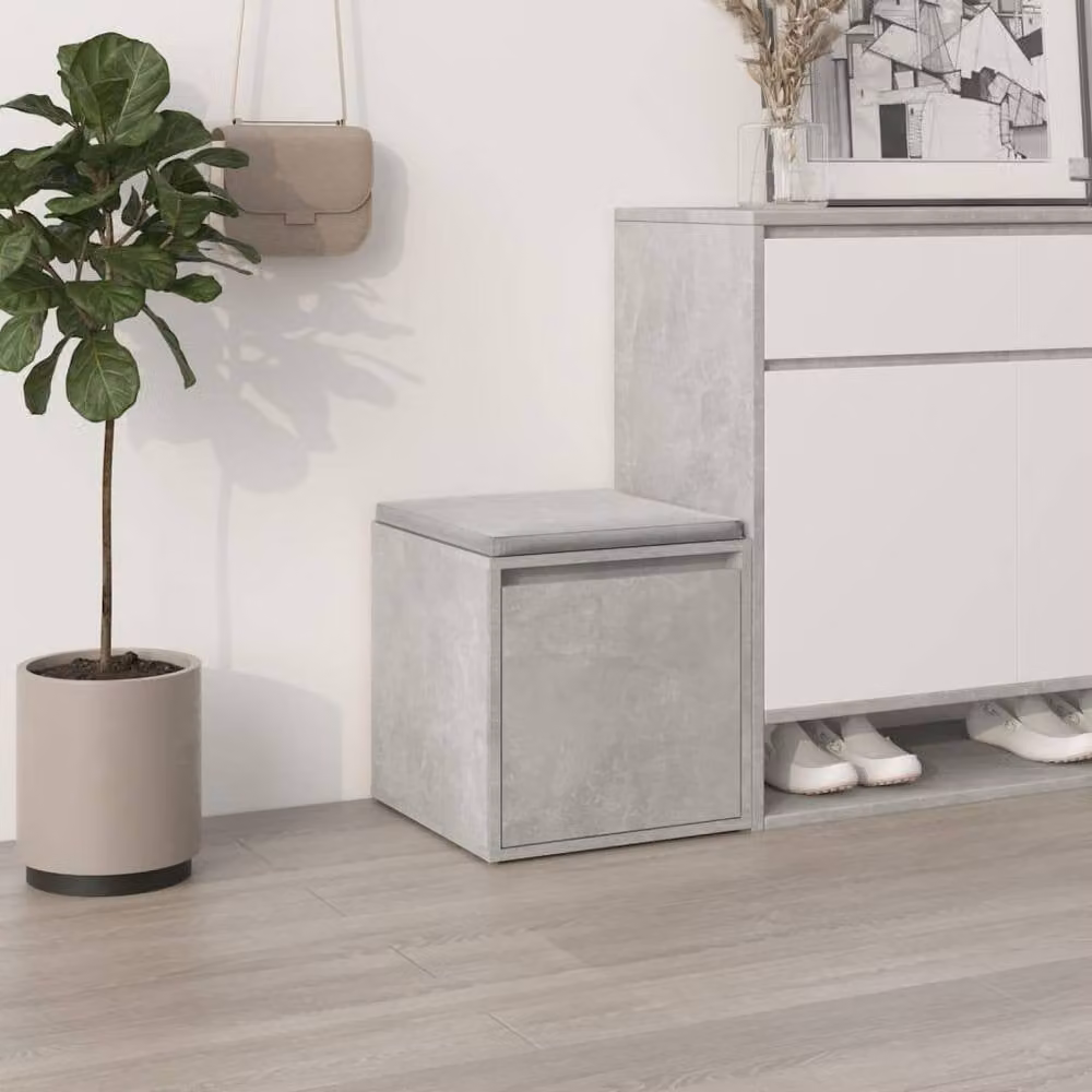 Berkfield Home Box Drawer in Concrete Grey, MDF, W/D/H: 40.5 x 40 x 40 cm – 1
