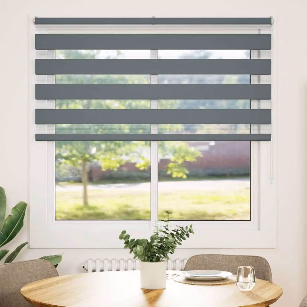 Berkfield Home Elegant Zebra Blind in Dark Grey, W: 150 cm, H: 100 cm – 3