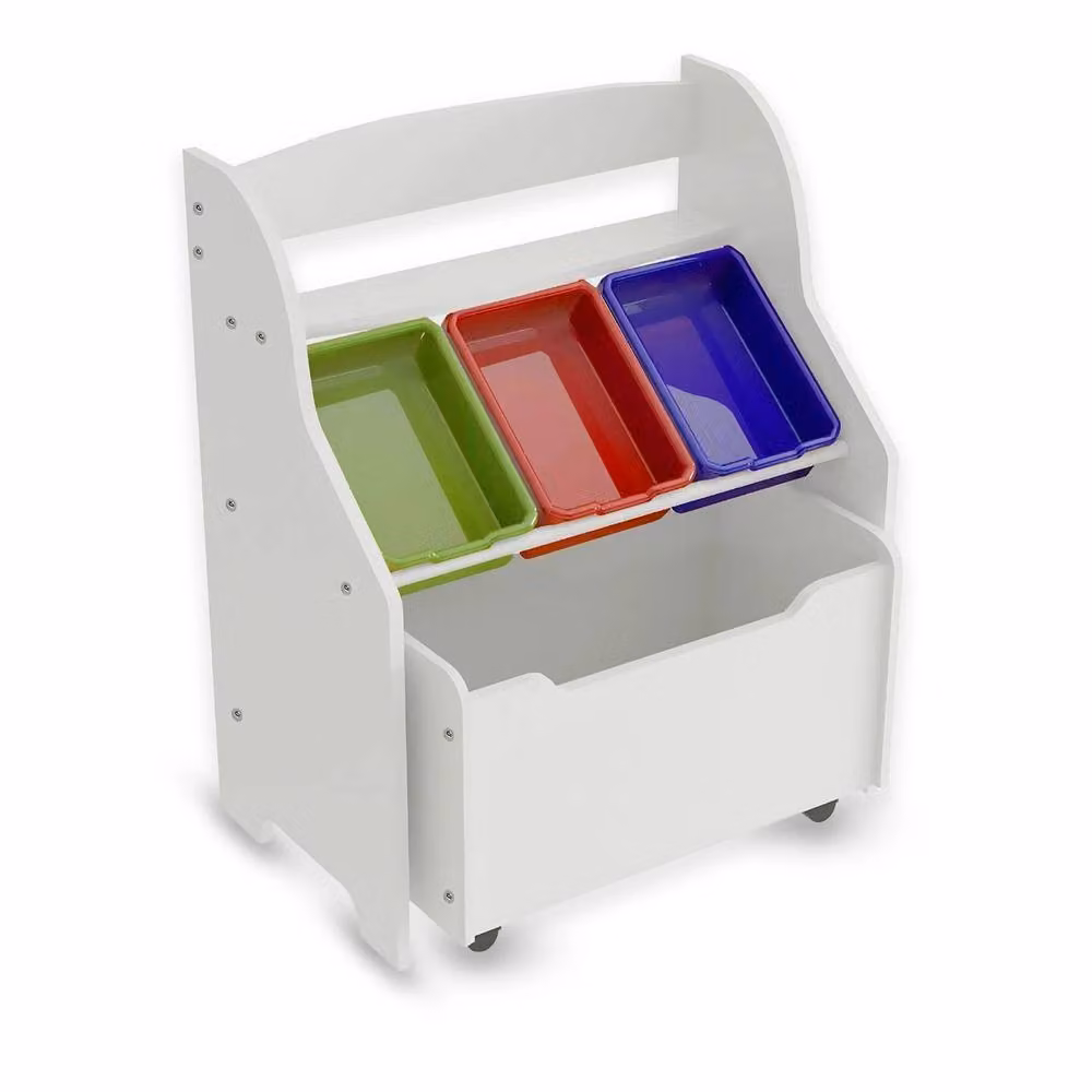 Hygrad White Wood Childrens Toy and Book Storage Organiser Bins – 2