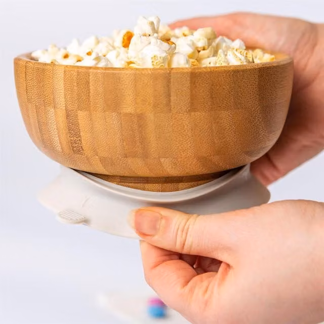 Tiny Dining Childrens Bamboo Suction Cereal Bowl in Grey