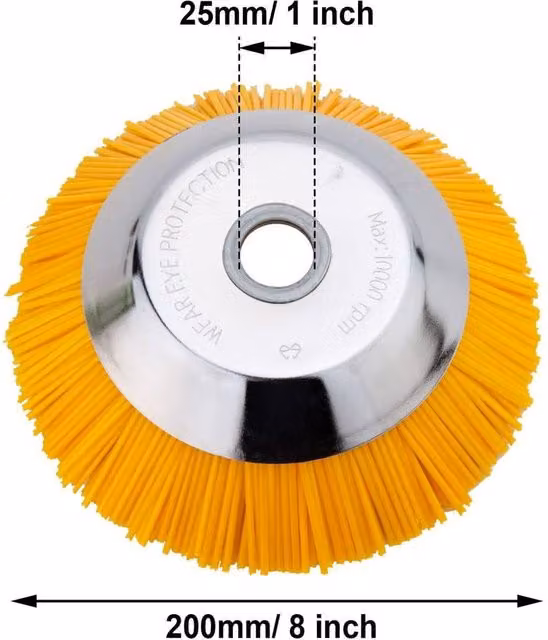 FLAVORA 8 Inch Grass Strimmer Head Trimmer Brush for Stihl Nylon Wire Wheel in Yellow – 1