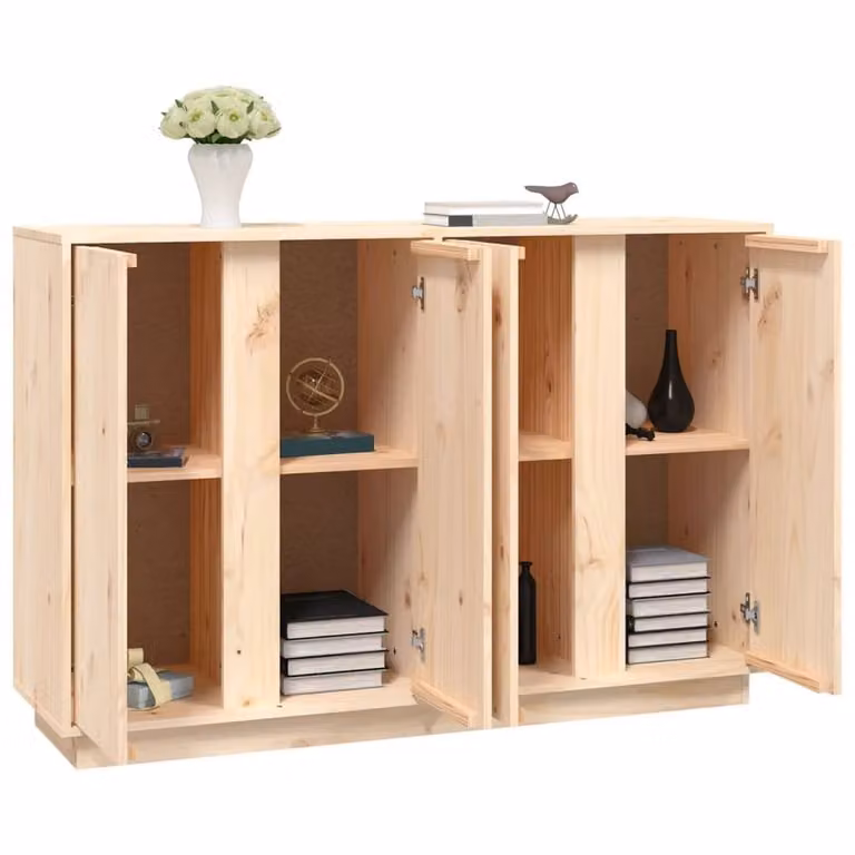 Berkfield Home Classic Solid Wood Pine Sideboard in Brown, W/D/H: 120 x 35 x 80 cm