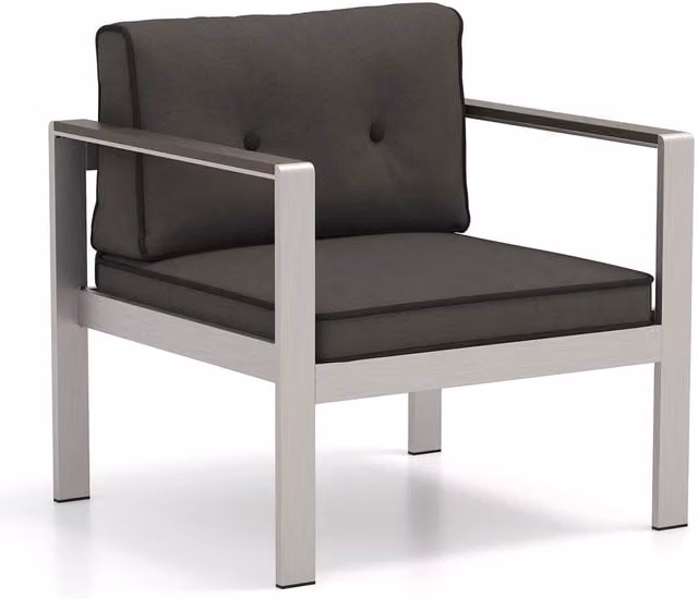 Havendro Modern Aluminium Garden Armchair with Grey Cushions – 1