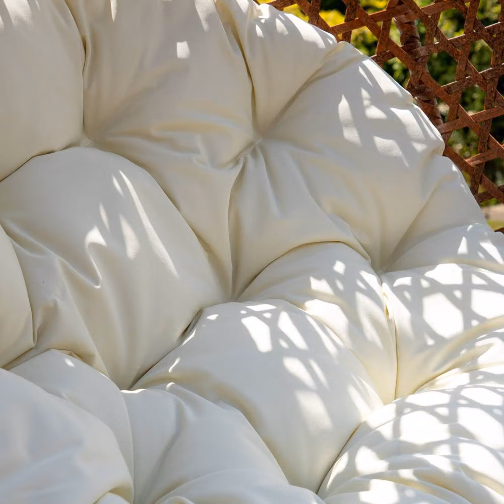 Rosewood & Stone Home Attingham Single Egg Chair in Cream and Brown – 2