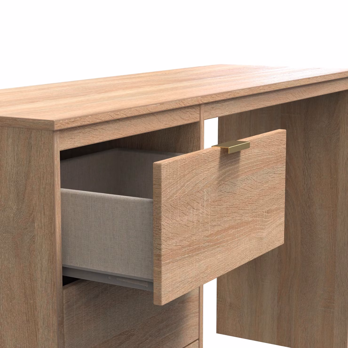 Ready Assembled 2 U Denver 3 Drawer Desk in Light Oak – 4