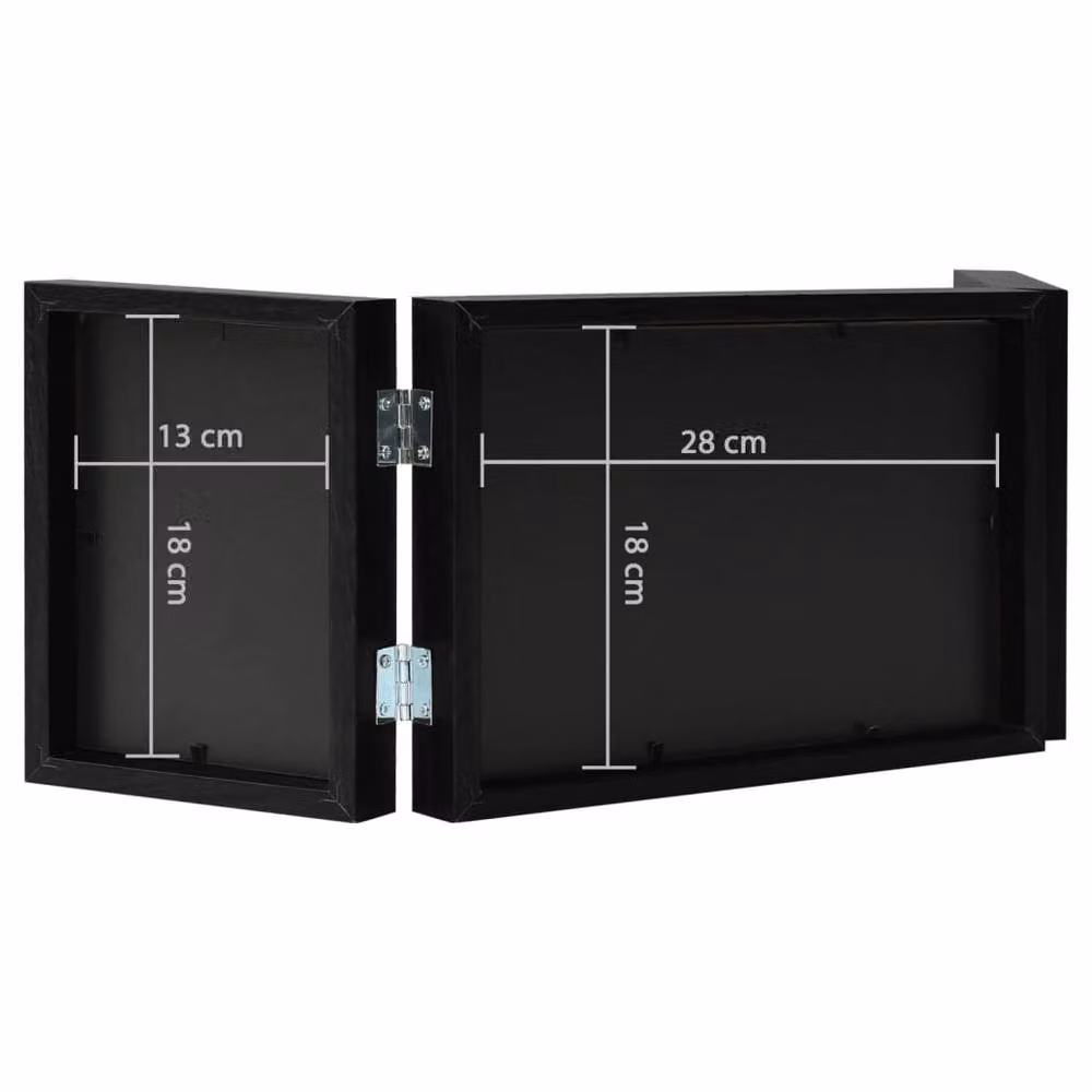 Berkfield Home Trifold Photo Frame Collage in Black, W: 28 cm, H: 18 cm – 5