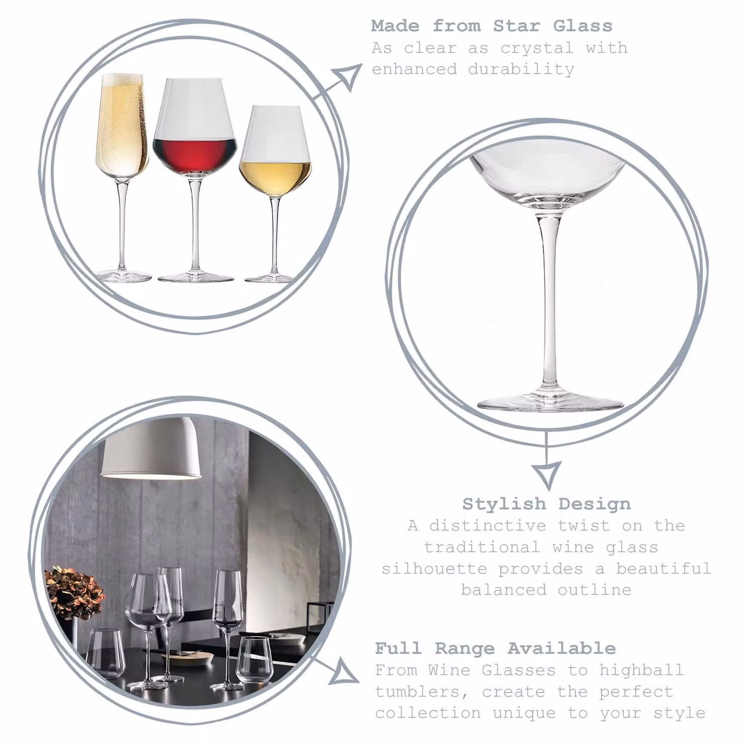 Bormioli Rocco Inalto Uno 18 Piece Wine and Champagne Glass Set in Transparent – 2