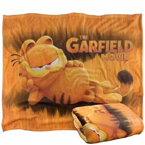 LOGOVISION Garfield Laying Down Super Soft Silky Touch Throw Blanket, White, W/D/H: 152 x 127 cm
