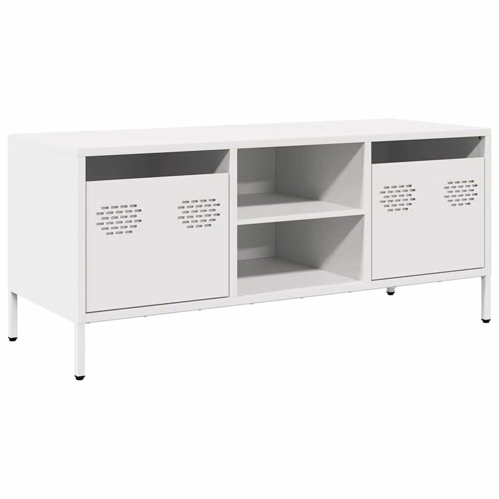 Berkfield Home White Industrial TV Cabinet in Cold-rolled Steel, W: 101.5 cm, D: 39 cm, H: 43.5 cm – 3