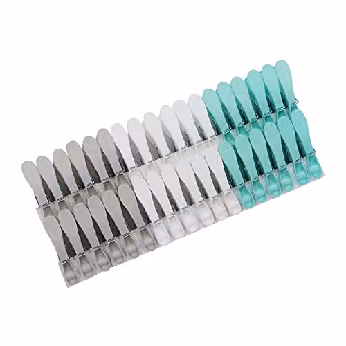 JVL Large Peg Bag with 144 Extra Strong Plastic Pegs in Black, Grey or White – 3