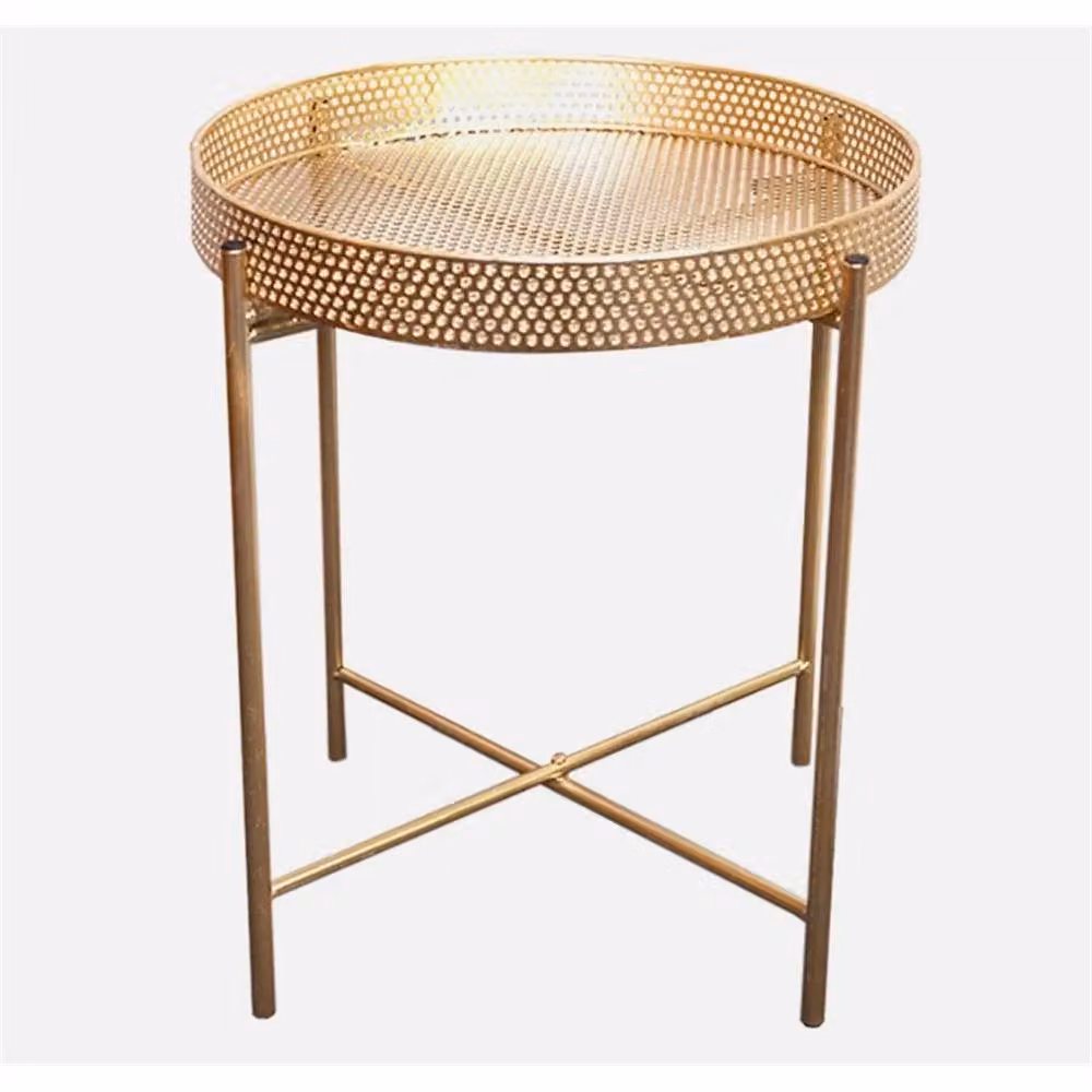 Nordara Gold Metal Round Side Table – 2