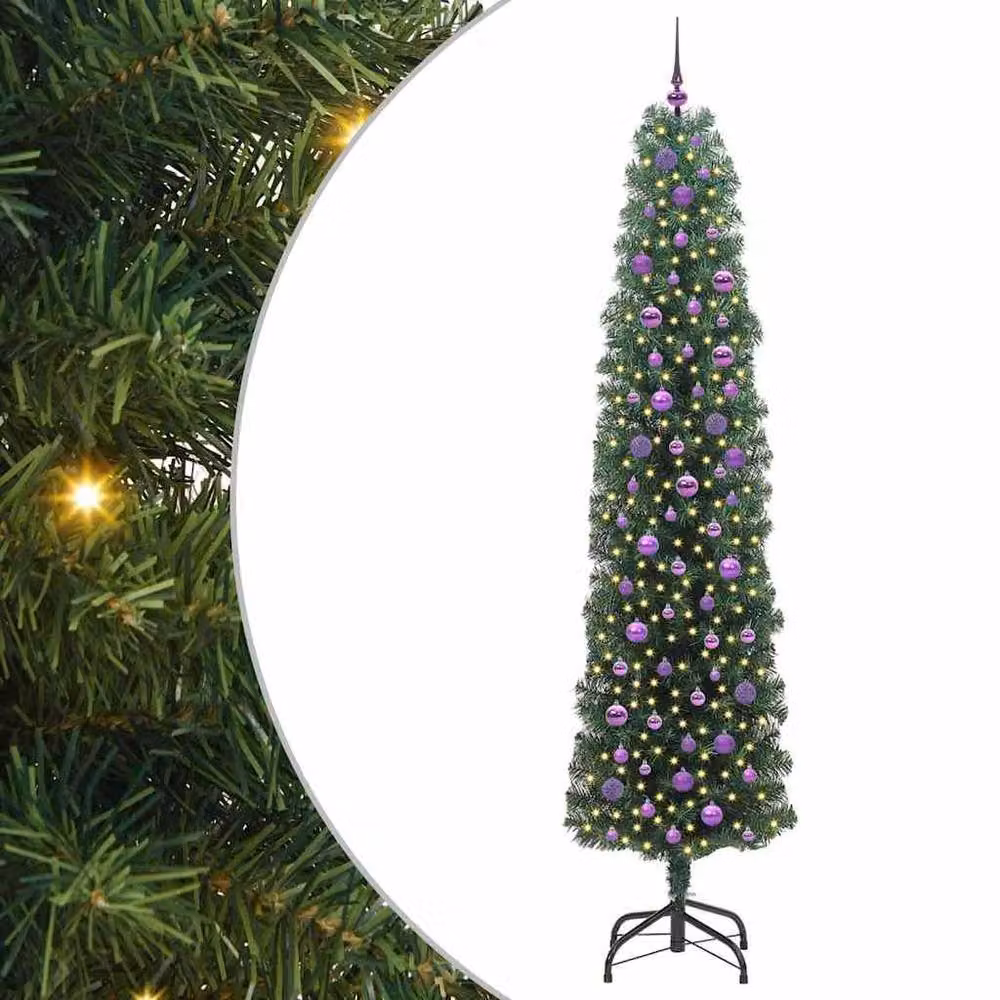 Berkfield Home Artificial Christmas Tree with 300 Warm White LEDs and Stand, Green – 3