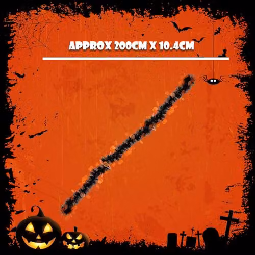 VFM e-Store Pumpkin Halloween Tinsel Decoration, Orange and Multicolour, 2m – 4