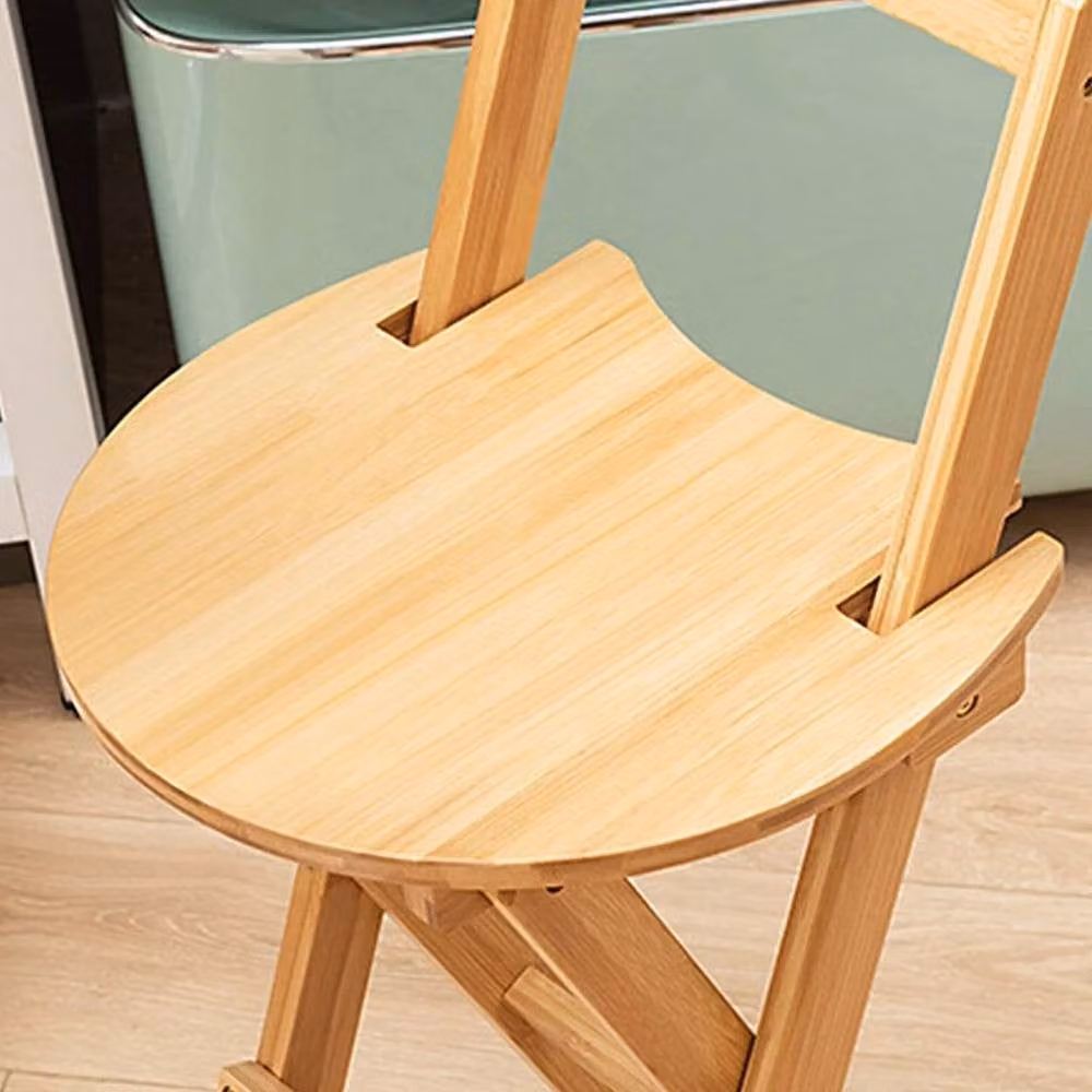 FORGEVIO Lacquered Bamboo Bar Stools for Kitchen and Dining Rooms in Natural Sand and Brown – 2