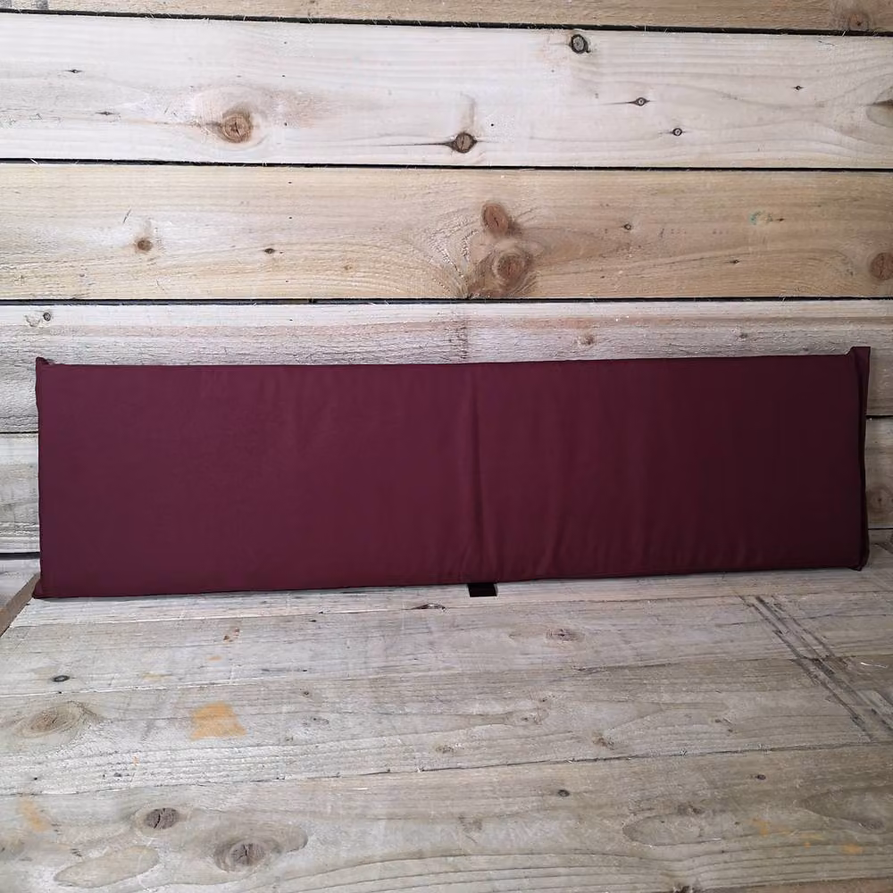 Samuel Alexander Hand Made 3 Seater Rustic Treated Hardwood Garden Bench with Waterproof Burgundy Cushions – 2