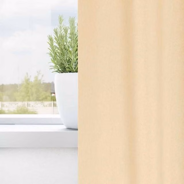Berkfield Home Modern Opaque Eyelet Curtains, 2 Pack, Beige Polyester, W: 140 cm, H: 140 cm