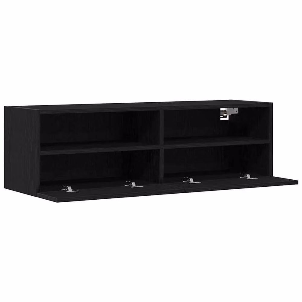 Berkfield Home Black Oak Wall Mounted TV Cabinet with Internal Shelves and Drawers W/D/H: 100 x 30 x 30 cm – 4