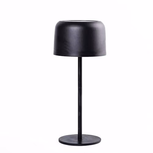 Garden Gear Solar Metal Tabletop Touch Lamp with LED, Waterproof IP44, USB Charging, 3 Brightness Levels, Matte Finish in Black and White – 1