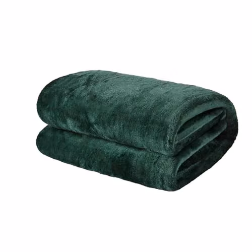 OHS Fluffy Green Fleece Blanket, W/D/H: 200 x 240 cm