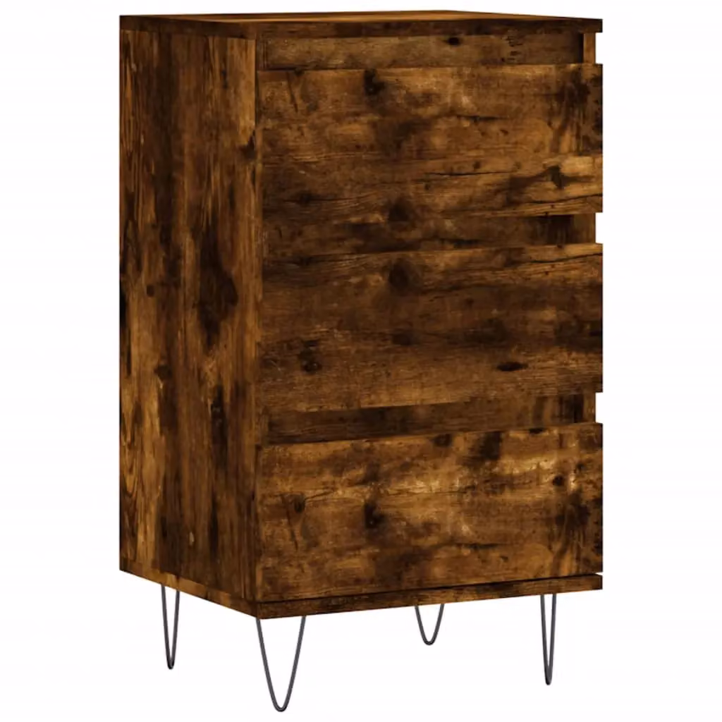 Berkfield Home Smoked Oak Sideboard in Brown, W/D/H: 40 x 35 x 70 cm – 2