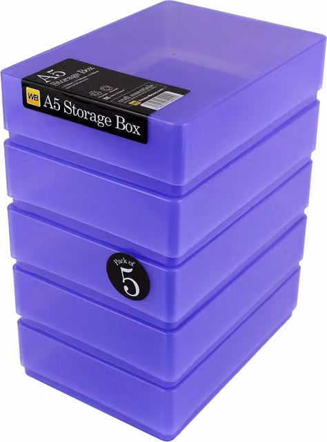 WestonBoxes A5 Plastic Storage Box with Lid, Purple – 1