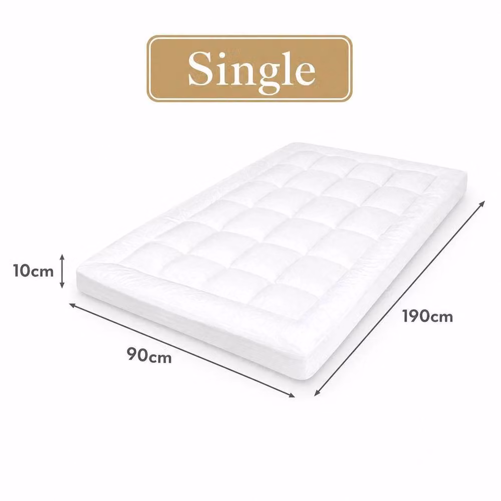 KORVIXA White Mattress Topper, 10 cm Depth, Double Size