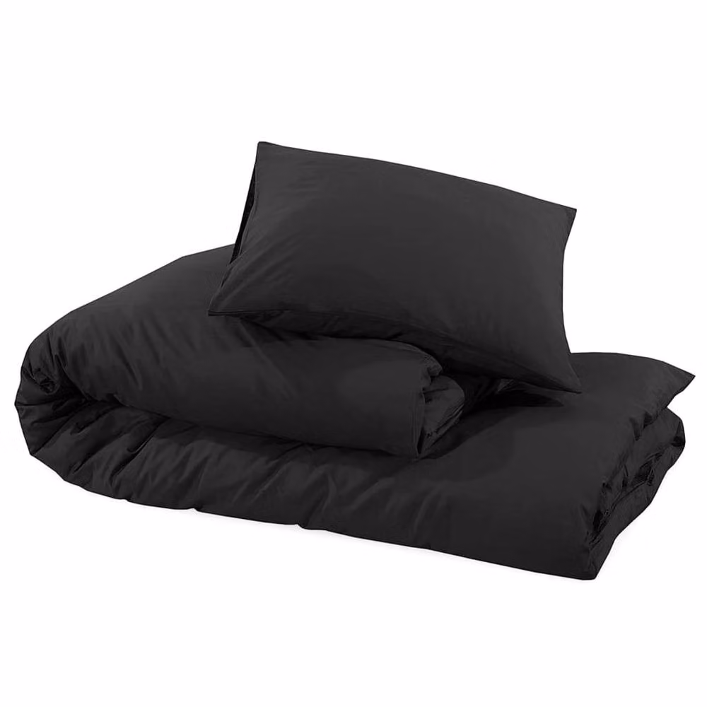 Berkfield Home Elegant Cotton Duvet Cover and Pillowcase Set, Black, W: 240 cm, H: 220 cm – 4