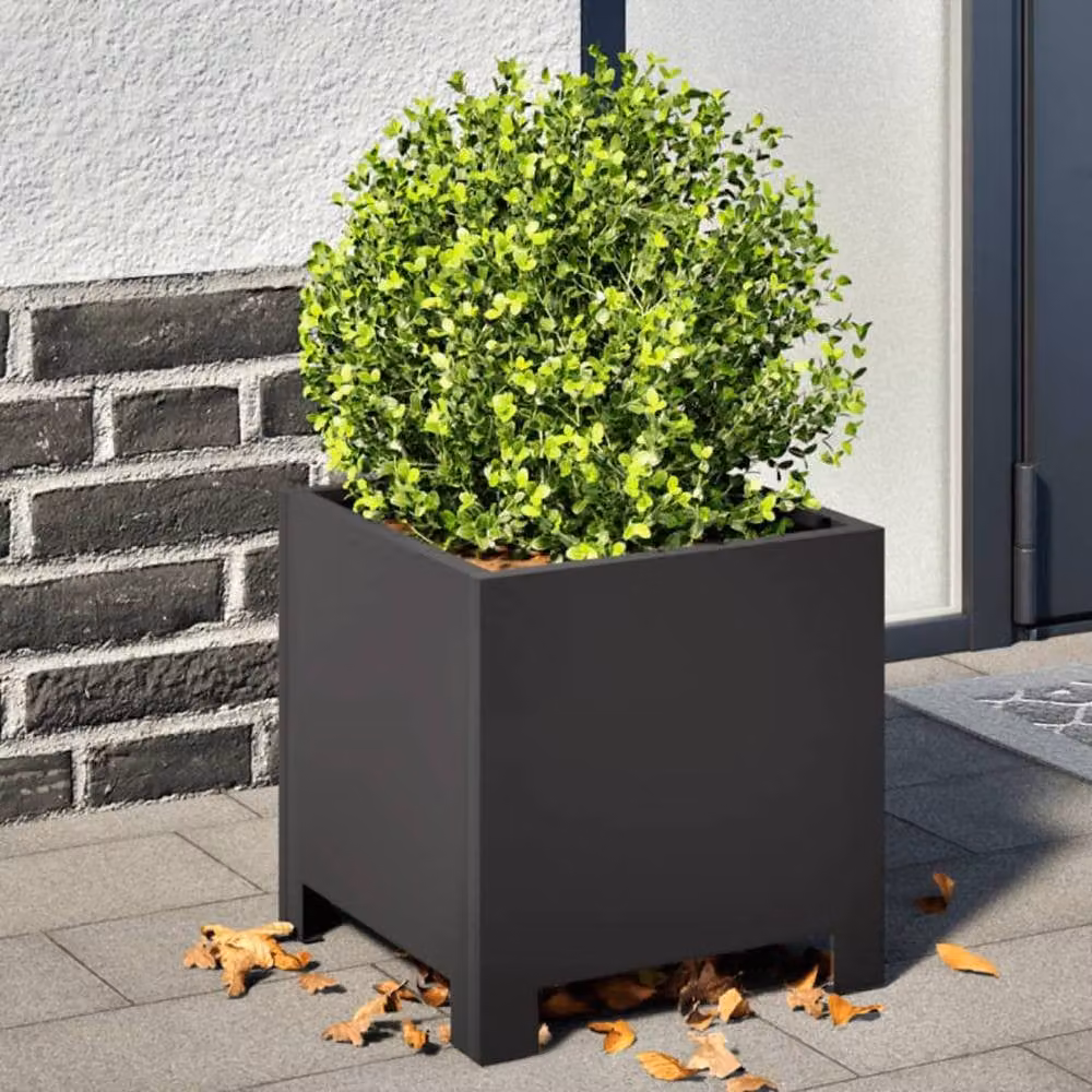Berkfield Home Steel Garden Planter Tub, Black, W/D/H: 30 x 30 x 30 cm – 2