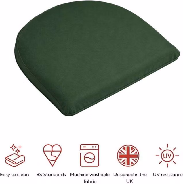 Glendale Garden & Leisure Ltd Green Polyester Square Seat Pads, Pack of 2, W/D/H: 40 x 40 x 40 cm