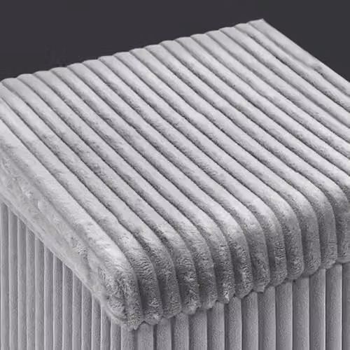 Home Republic Grey Corduroy Foldable Storage Ottoman, W/D/H: 38 x 38 x 38 cm – 5