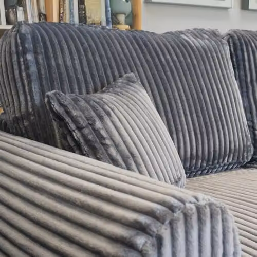 Furnishings For Less UK Vinci 4 Seater L Shaped Corner Sofa in Grey Jumbo Cord, Right Hand Facing, W/D/H: 290 x 175 x 90 cm – 4