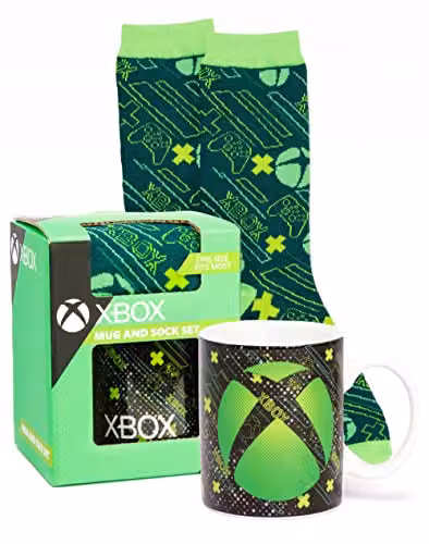 Vanilla Underground Xbox Mug and Socks Gift Set in Green and Black