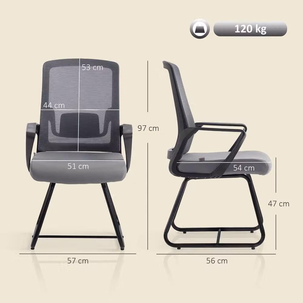 Rolipo Mesh Meeting Office Chair with Lumbar Support in Dark Grey – 5