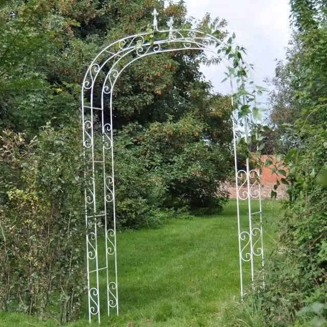 Ascalon Design Ltd Gothic Arch Steel in White, W: 35 cm, D: 140 cm, H: 230 cm