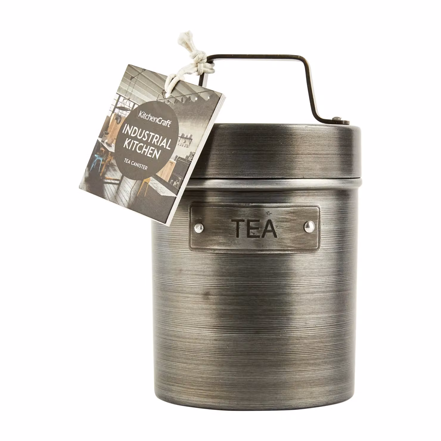 KitchenCraft Vintage-Style Metal Tea Caddy, Grey, 1 l – 8