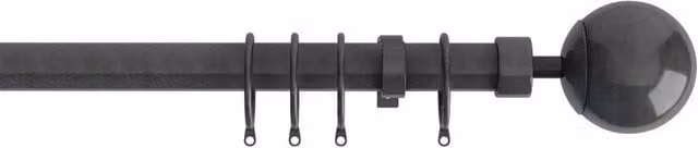 Terrys Finesse Ball Pole Extendable Curtain Pole, Grey, 22-25mm