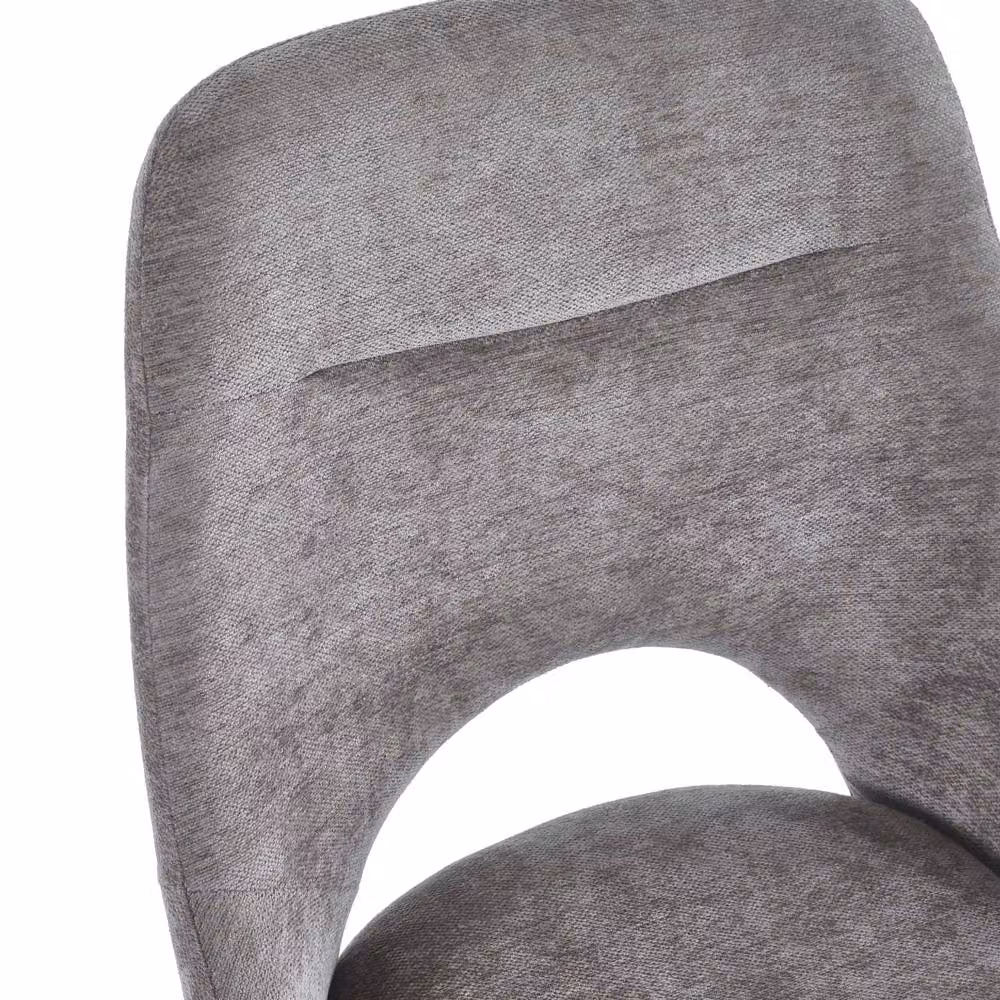 Cheshire Pembroke Set of 2 Grey Chenille Upholstered Dining Chairs with Black Metal Legs – 4