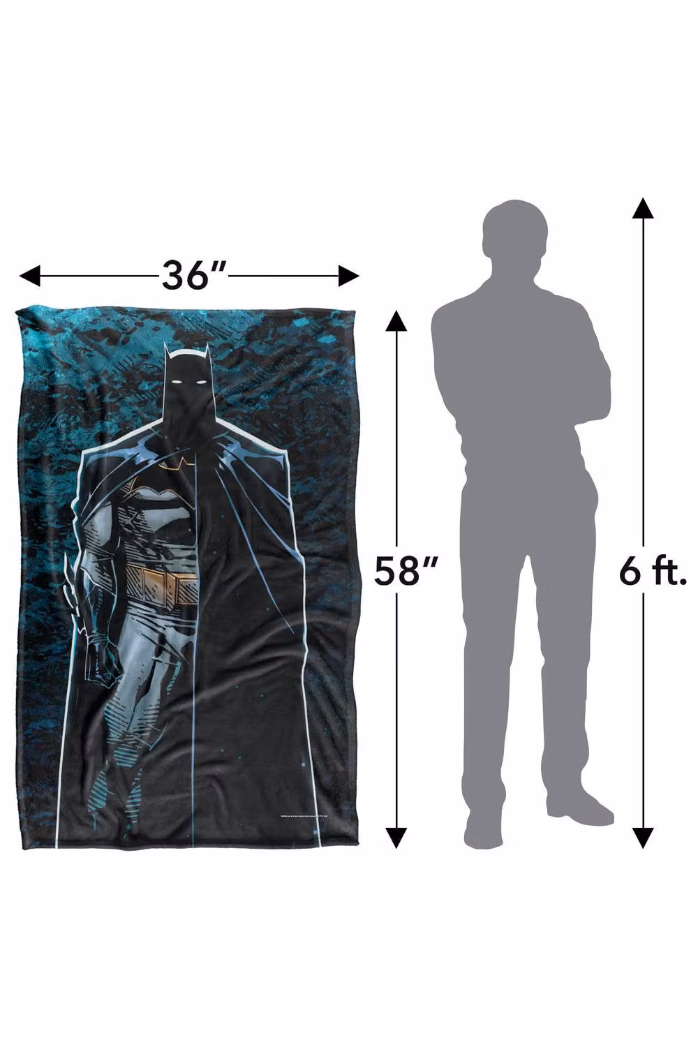 Warner Bros. Batman Batcave Silhouette Super Soft Silky Touch Throw Blanket, Multicolour, Large – 3