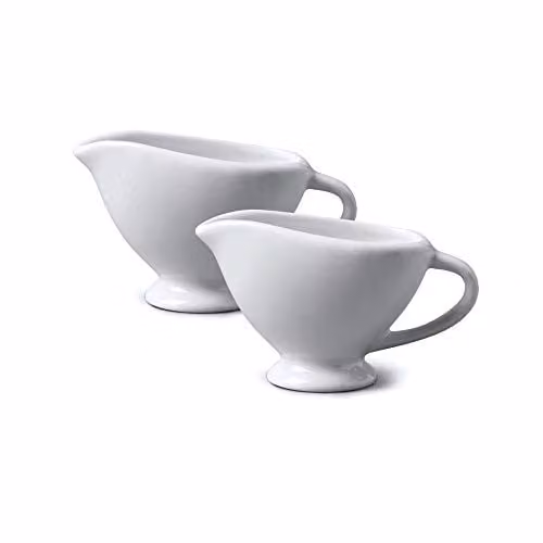 Bartleet & Sons 1750 Set of 2 White Porcelain Drip-Free Mini Sauce Boats, 45 ml each – 1
