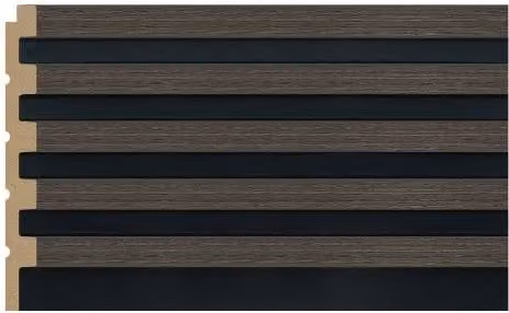 Sulcado Grey Oak Wood Look Waterproof Polystyrene Slat Wall Panel W: 30 cm, H: 260 cm, D: 1.2 cm