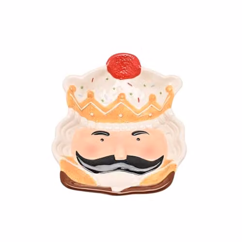 Widdop and Co Multicolour Ceramic Gingerbread Nutcracker Head Christmas Serving Platter