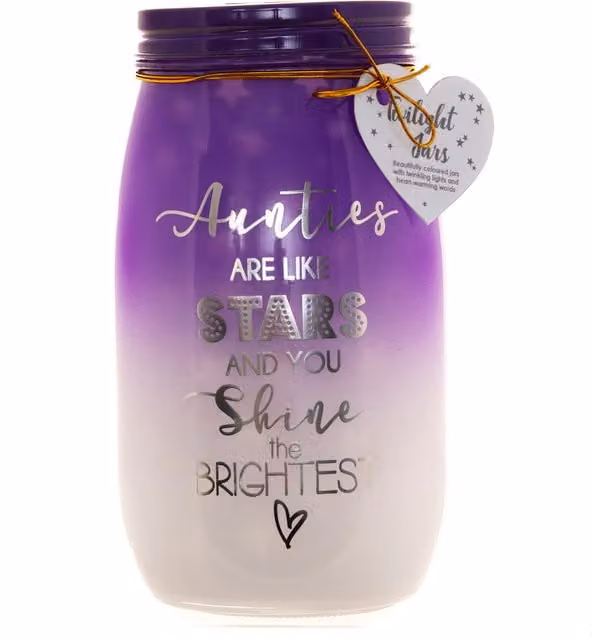 Boxer Gifts Twilight Jar Auntie in Purple and Silver Glass