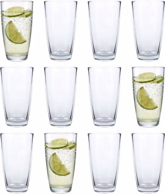 Argon Tableware Transparent Glass Tumbler Set for Adults, Height: 13.5 cm