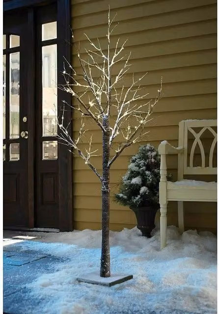 Marco Paul Large Pre-lit Twig Tree in White, Height: 140 cm