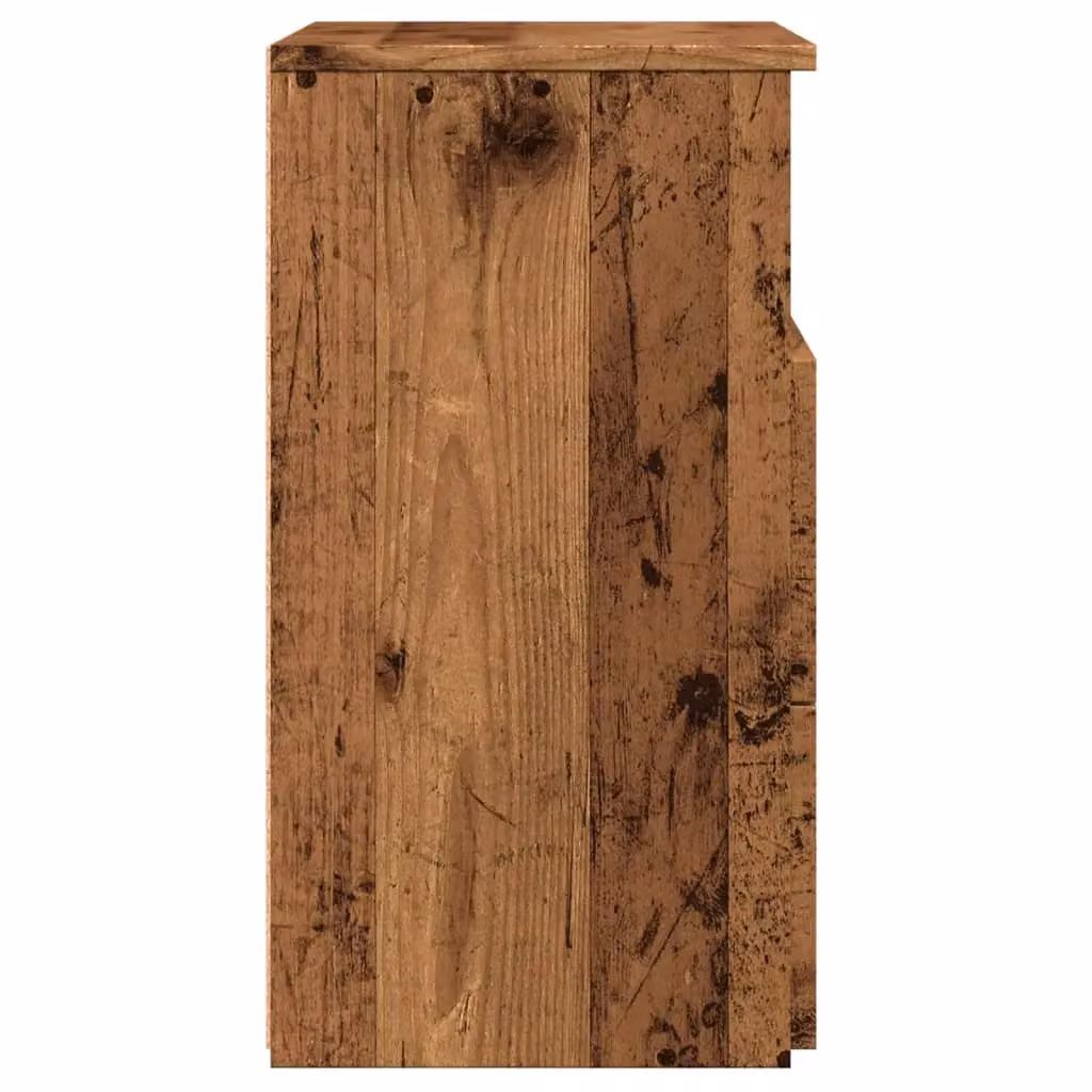 Berkfield Home Set of 2 Rustic Brown Bedside Cabinets in Old Wood, W/D/H: 50 x 32 x 60 cm – 4