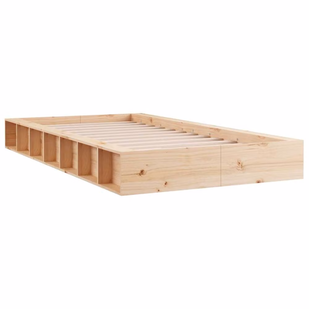 Berkfield Home Rustic Solid Pine Bed Frame, Brown, W: 100 cm, L: 200 cm – 3