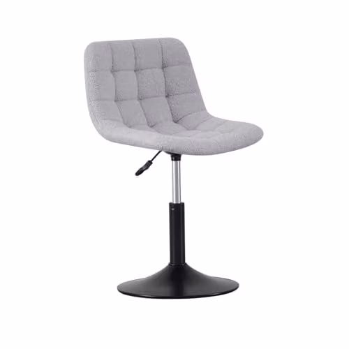 MCC Direct Drake Height Adjustable Swivel Dressing Table Chair with Footrest in Light Grey