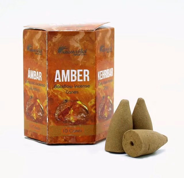 Aromatika Masala Backflow Incense Cones, Amber Brown, Pack of 10