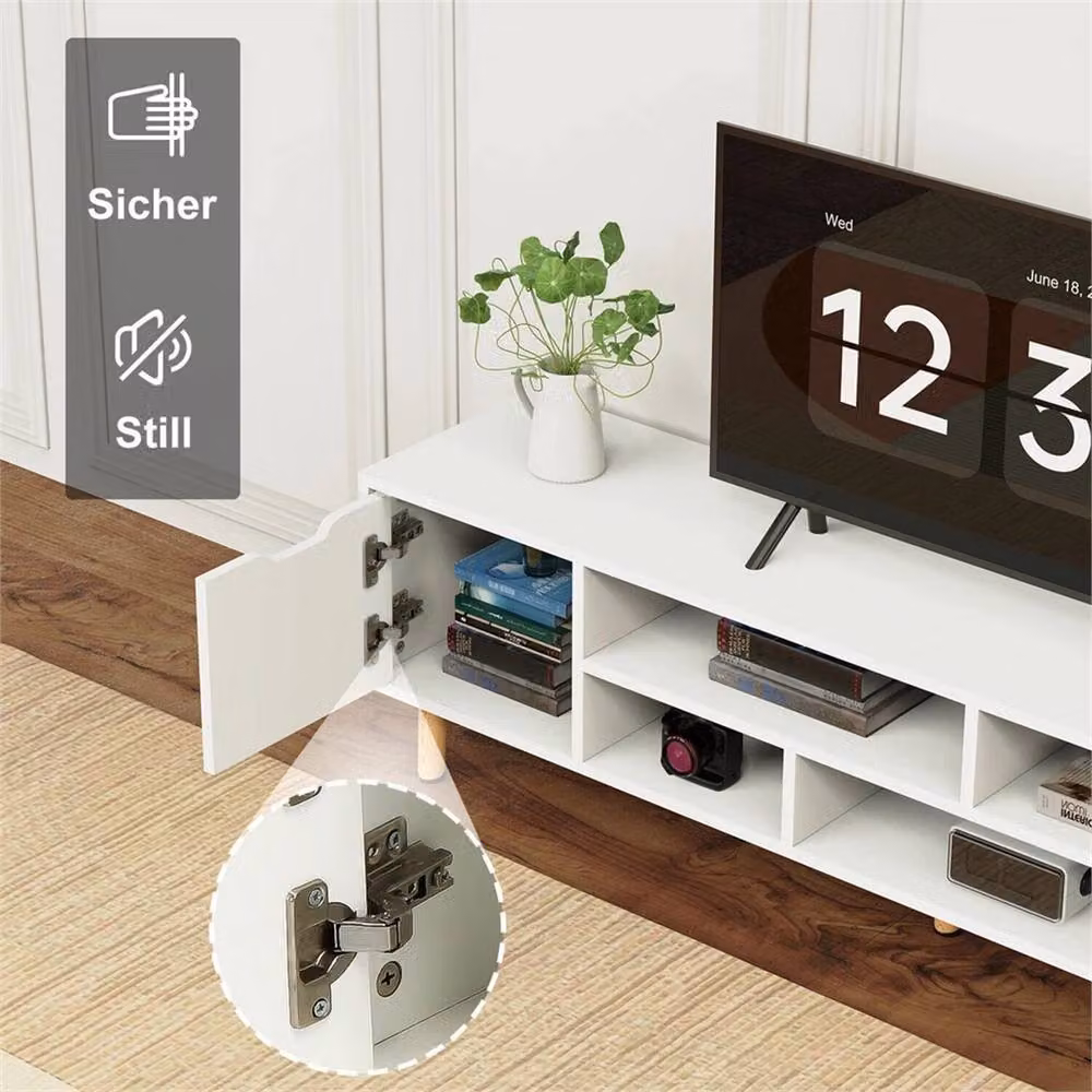 Nordara White TV Stand with Drawers and Storage Cabinet Gaming Centre Console W/D/H: 37.5 x 30 x 30 cm – 4
